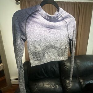 Gymshark Heathered Gray Long Sleeve Crop Top